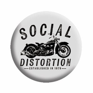 SOCIAL DISTORTION Motorcycle Pinback Button Badge - Punk Rock Band Music - Round 1.25" Button Craft Supply
