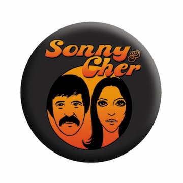SONNY & CHER TV Logo Pinback Button Badge - American Music Pop Entertainment Duo - Round 1.25" Button Craft Supply
