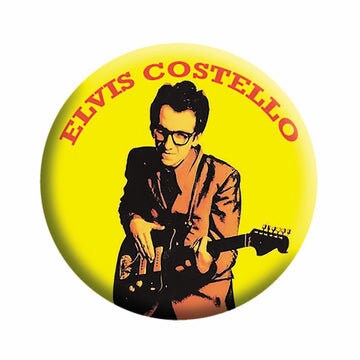 ELVIS COSTELLO My Aim Is True Pinback Button Badge - Studio Album English Singer-Songwriter Music - Round 1.25" Button Craft Supply