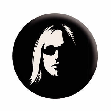 Tom Petty Stencil Sillhouette - Pinback Button Badge - Round 1.25" Button Craft Supply