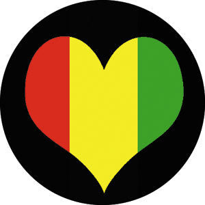 RASTA Heart Pinback Button Badge - Reggae Music Rastafari Rasta Jamaica Africa - Round 1.25" Button Craft Supply