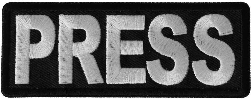 PRESS Patch - 4x1.5 inch – Motorcycle Embroidered Patch Appliqué Craft Supply