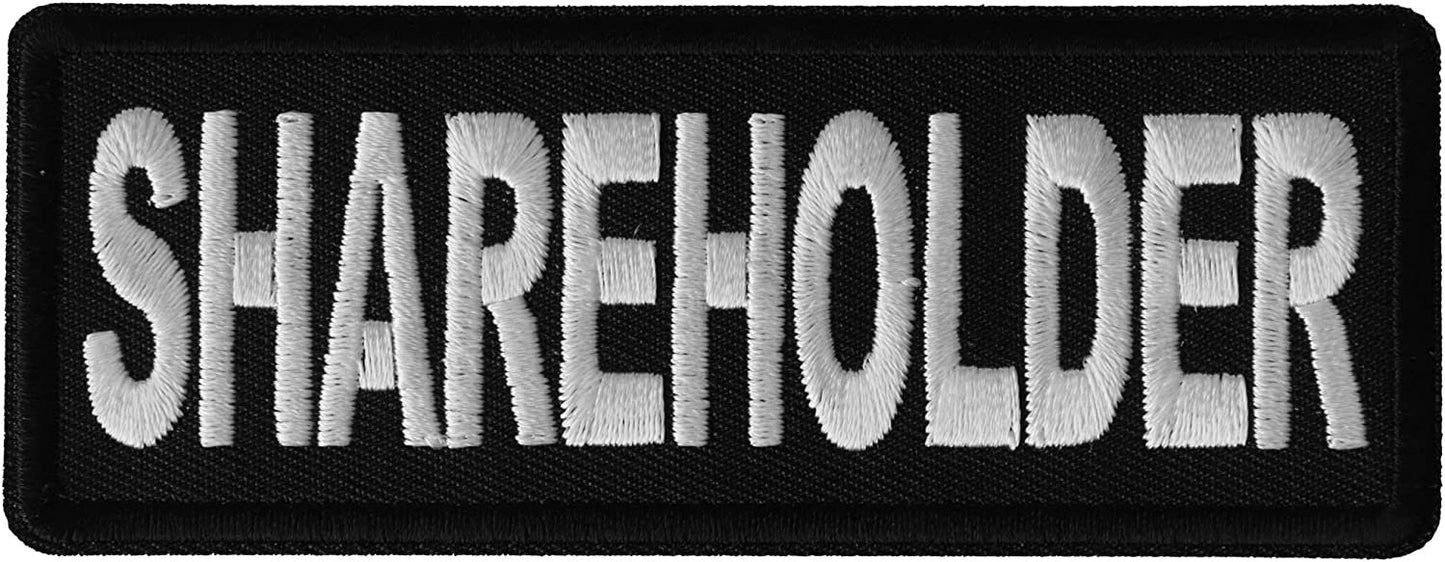 Shareholder Patch - 4x1.5 inch – Motorcycle Embroidered Patch Appliqué Craft Supply
