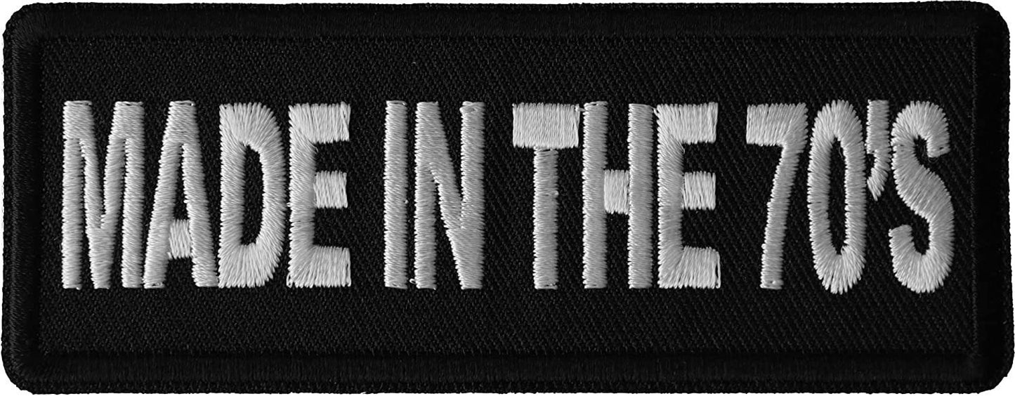 Made in The 70s Patch - 4x1.5 inch - Motorcycle Embroidered Patch Appliqué Craft Supply