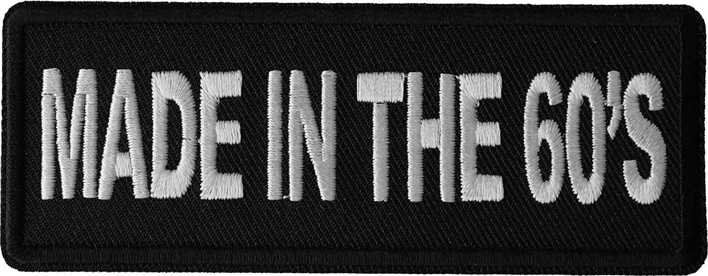 Made in The 60s Patch - 4x1.5 inch - Motorcycle Embroidered Patch Appliqué Craft Supply