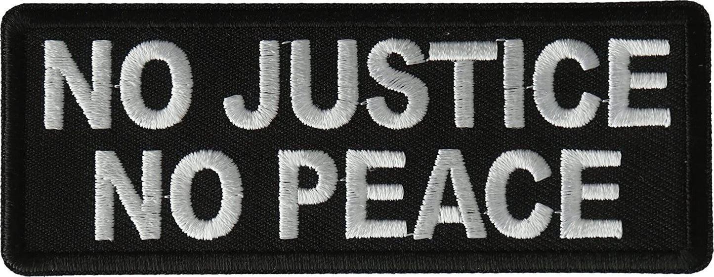 No Justice No Peace Patch - 4x1.5 inch - Motorcycle Embroidered Patch Appliqué Craft Supply