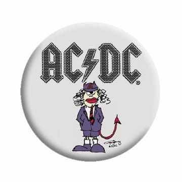 AC/DC Angus Illustration Pinback Button Badge - ACDC Rock Band - Round 1.25" Button Craft Supply