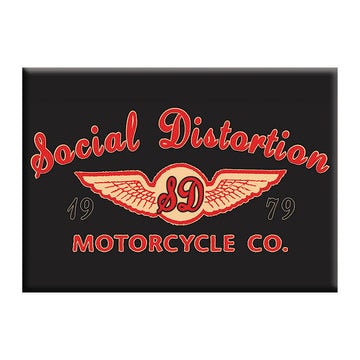 SOCIAL DISTORTION Motorcycle Logo Magnet - 2.5x3.5 Inch - Magnet for Refrigerators and Lockers - Rock Band Craft Supply