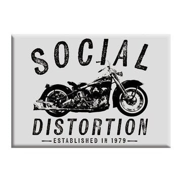 SOCIAL DISTORTION Motorcycle Magnet - 2.5x3.5 Inch - Magnet for Refrigerators and Lockers - Rock Band Craft Supply