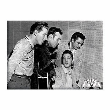 SUN RECORDS Million Dollar Quartet Magnet - 2.5x3.5 Inch - Magnet for Refrigerators and Lockers - Memphis 1952 Independent Record Label