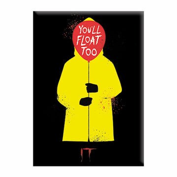 IT Movie You'll Float Too Magnet - 2.5x3.5 Inch - IT Horror Movie Clown Magnet for Refrigerators and Lockers