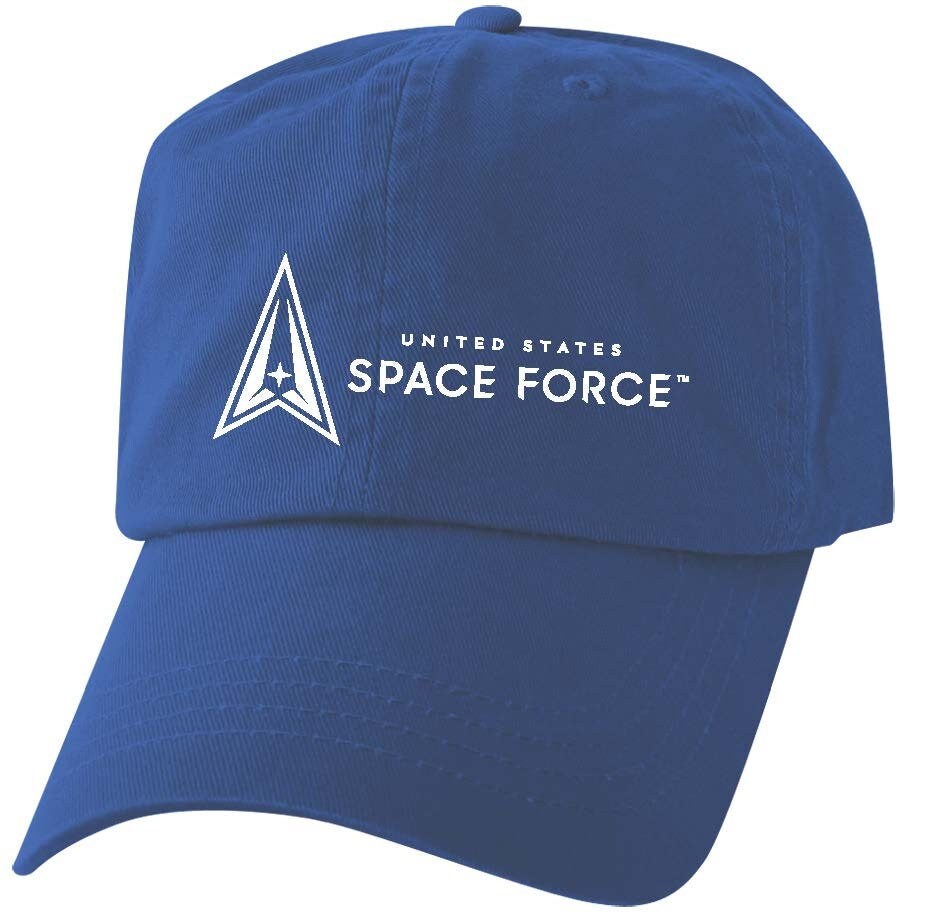 US SPACE FORCE Embroidered Cap Hat - Made to Order - Royal Blue Space Force Cap Hat Velcro Adjustment Strap - Officially Licensed!