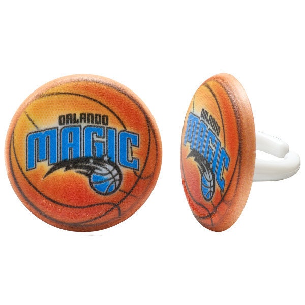 12 ORLANDO MAGIC Cupcake Rings - NBA Orlando Magic Cake Toppers for Birthday Party Decoration Craft Supply