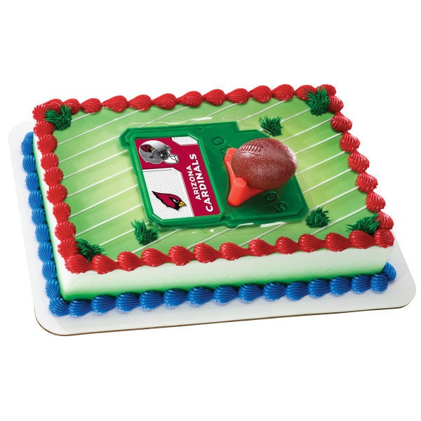ARIZONA CARDINALS Cake Topper NFL Football Tee Field - Arizona Cardinals Football Cake Decoration Topper Decoset Birthday Craft Supply