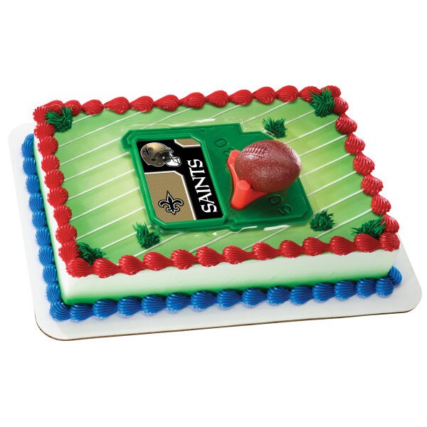 NEW ORLEANS SAINTS Cake Topper Nfl Football Tee Field - New Orleans Saints Football Cake Decoration Topper Decoset Birthday Craft Supply