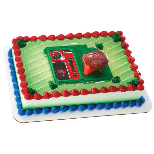 TAMPA BAY BUCCANEERS Cake Topper Nfl Football Tee Field - Tampa Bay Buccaneers Football Cake Decoration Topper Decoset Birthday Craft Supply