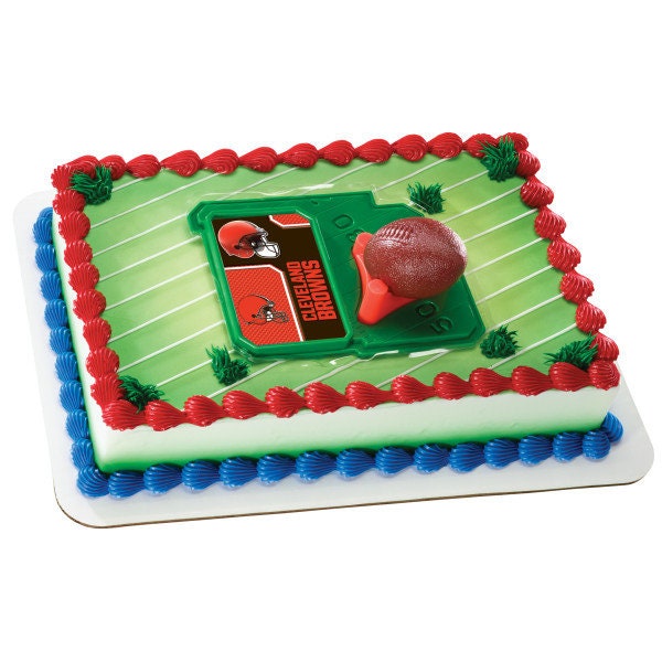 CLEVELAND BROWNS Cake Topper NFL Football Tee Field - Cleveland Browns Football Cake Decoration Topper Decoset Birthday Craft Supply