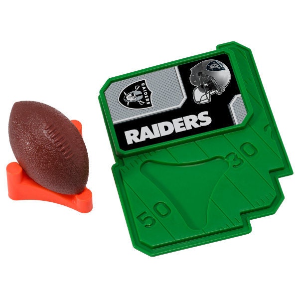 LAS VEGAS RAIDERS Cake Topper Nfl Football Tee Field - Las Vegas Raiders Football Cake Decoration Topper Decoset Birthday Craft Supply