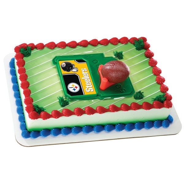 PITTSBURGH STEELERS Cake Topper NFL Football Tee Field - Pittsburgh Steelers Football Cake Decoration Topper Decoset Birthday Craft Supply