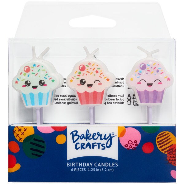 CUPCAKE SHAPED Birthday Candles - Cupcake Birthday Cake Candles Cute Cupcake Toppers for Party Decoration Craft Supply