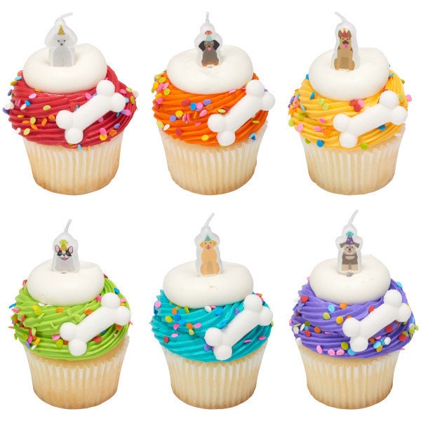 PARTY DOGS Birthday Candles - Puppy Dog Birthday Cake Candles Cupcake Toppers Dog Lover for Party Decoration Craft Supply