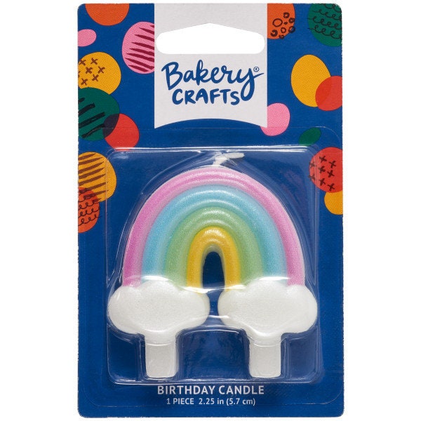 RAINBOW SHAPED Birthday Candle - Cupcake Birthday Cake Candle Pastel Rainbow Pride Cupcake Toppers for Party Decoration Craft Supply