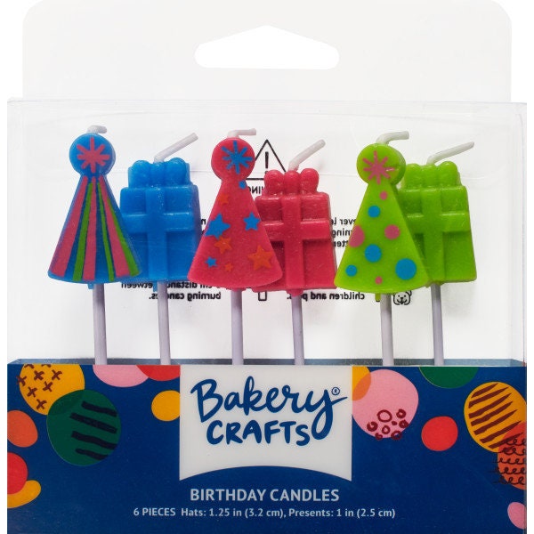 PARTY HATS Birthday Candles - Party Hat Shaped Birthday Candles Cake Candles Cupcake Toppers for Party Decoration Craft Supply