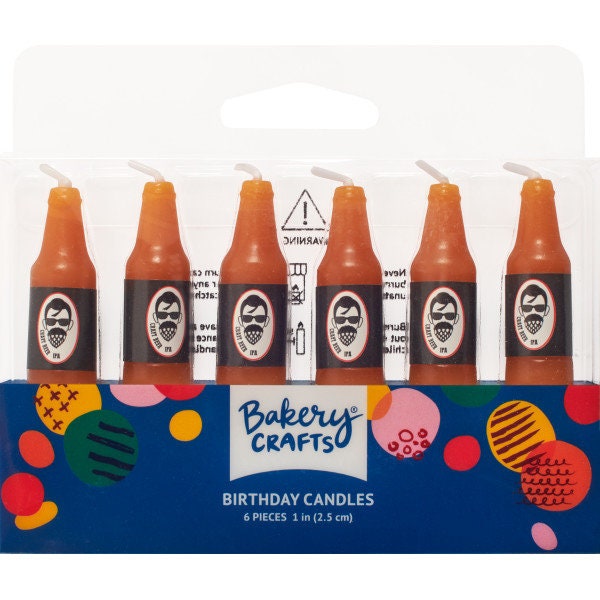 BEER BOTTLE Shaped Birthday Candles - Beer Drinker Father's Day Cake Candles Cupcake Toppers for Party Decoration Craft Supply