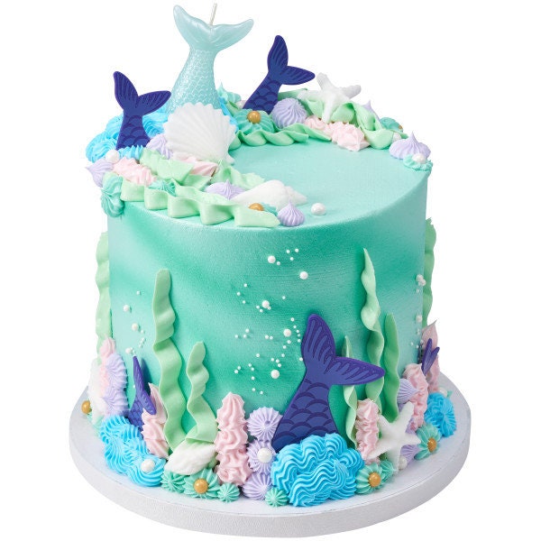 MERMAID TAIL Shaped Birthday Candles - Mermaid Cake Candles Cupcake Toppers for Party Decoration Craft Supply