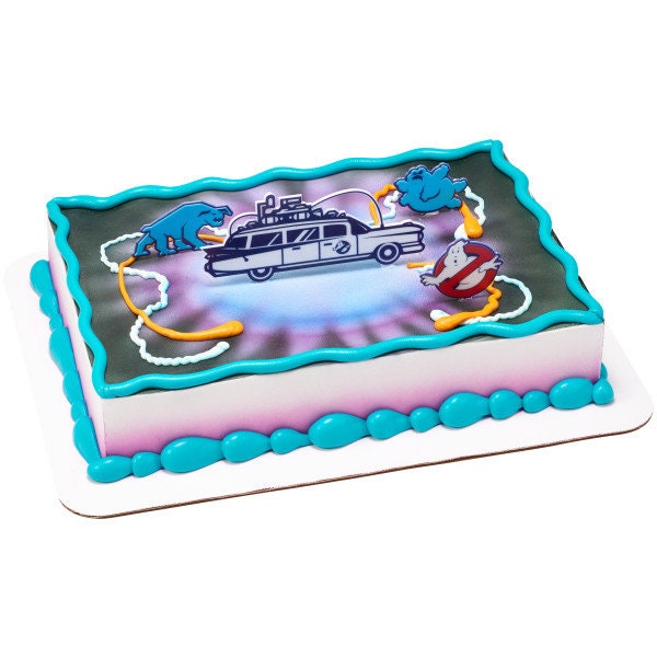 GHOSTBUSTERS Afterlife Cake Topper - Ghost Slimer Car Movie Birthday Party Cake Decoration - Kids Birthday Decoset Craft Supply