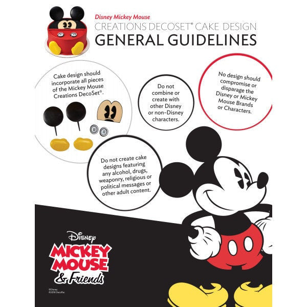 Mickey Mouse Creations Cake Topper - Create Mickey Mouse Disney Birthday Party Cake Decoration - Kids Birthday Party Decoset Craft Supply