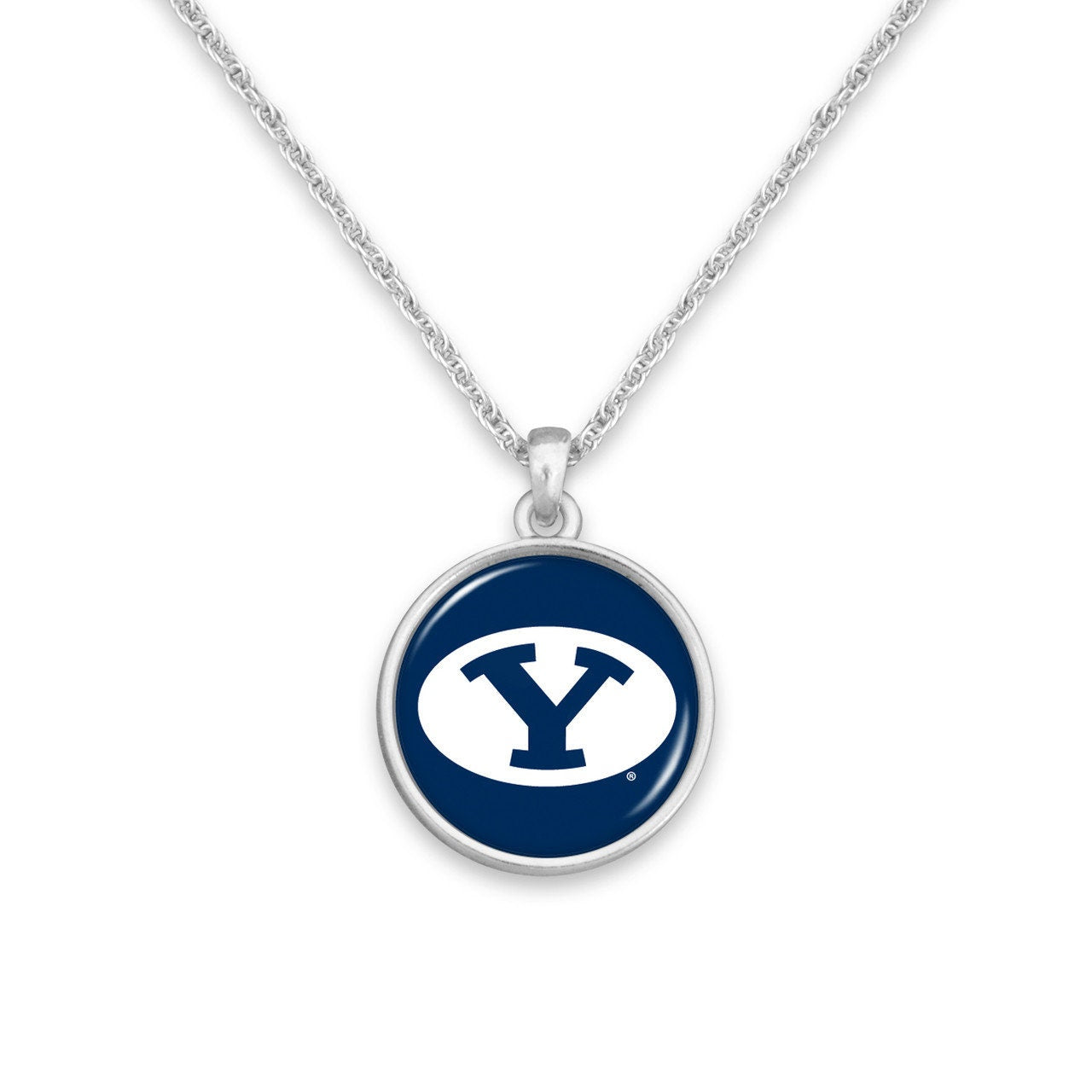 Officially Licensed BRINGHAM YOUNG BYU Cougars Necklace - Pewter Charm Sterling Plated - North Carolina State University