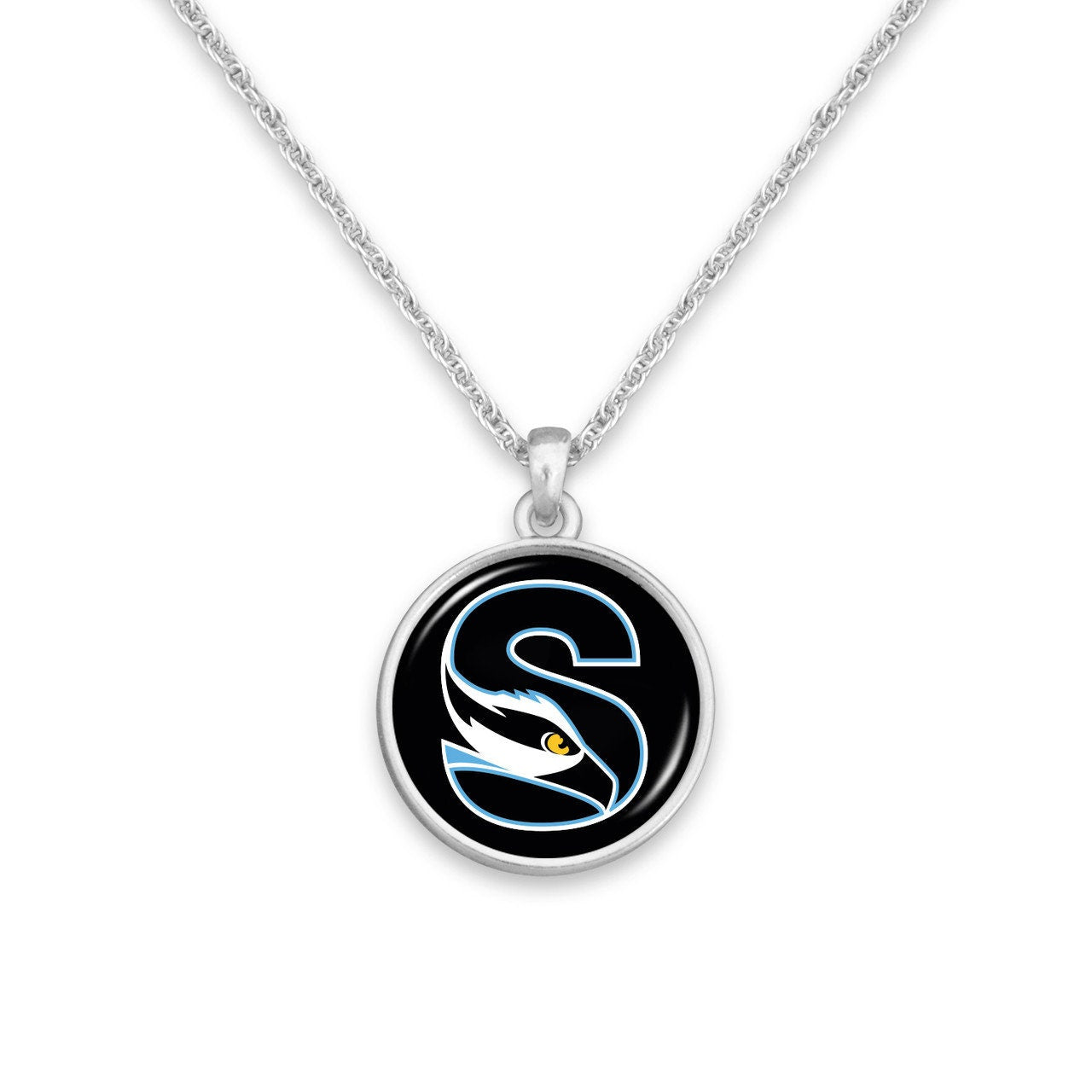 Officially Licensed STOCKTON OSPREYS Necklace - Pewter Charm Sterling Plated - Stockton University