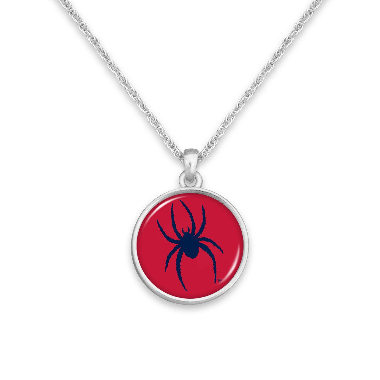 Officially Licensed RICHMOND SPIDERS Necklace - Pewter Charm Sterling Plated - The Citadel