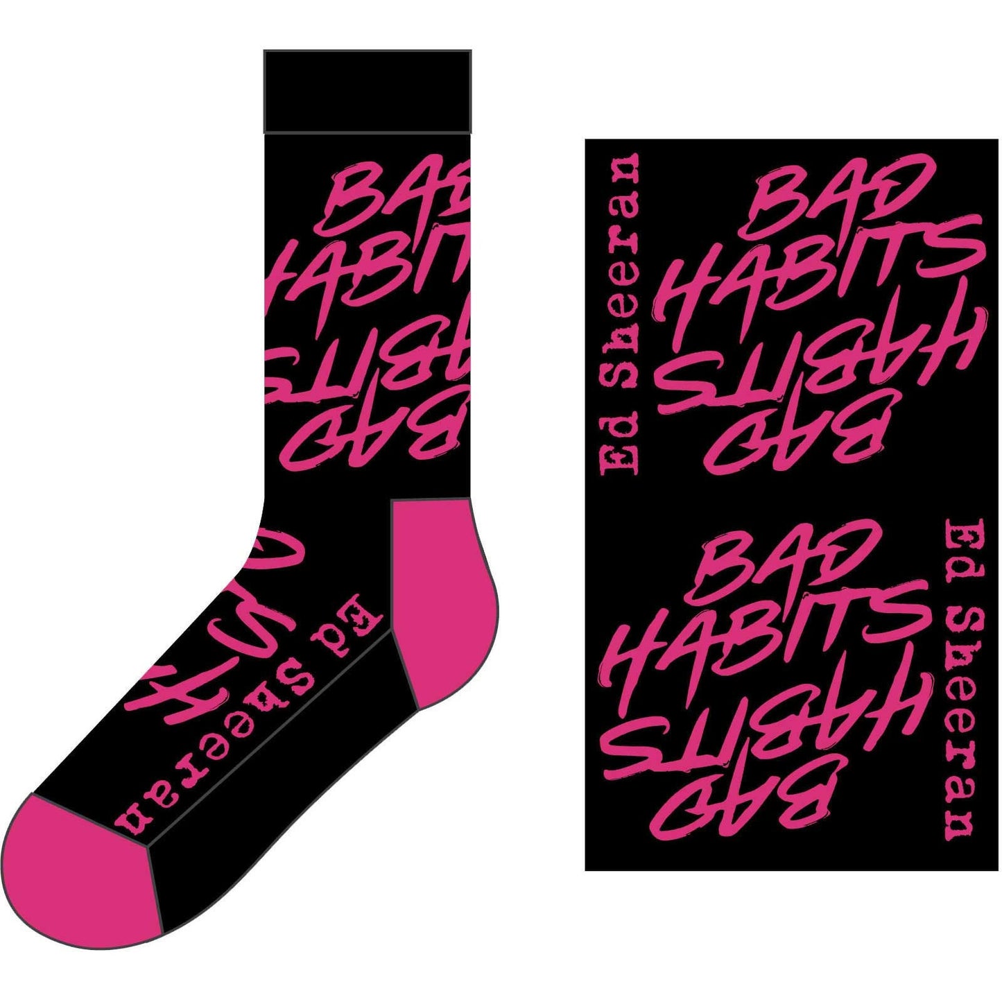 ED SHEERAN Socks - Ed Sheeran Bad Habits Unisex Ankle Socks - Men's Adult 8-12 - Officially Licensed Craft Costume Supply