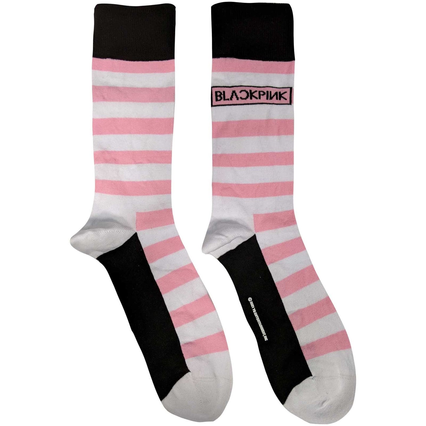 BLACKPINK Socks - Blackpink Stripes Logo Pattern Unisex Ankle Socks - Men's Adult 8-12 - Officially Licensed Craft Costume Supply