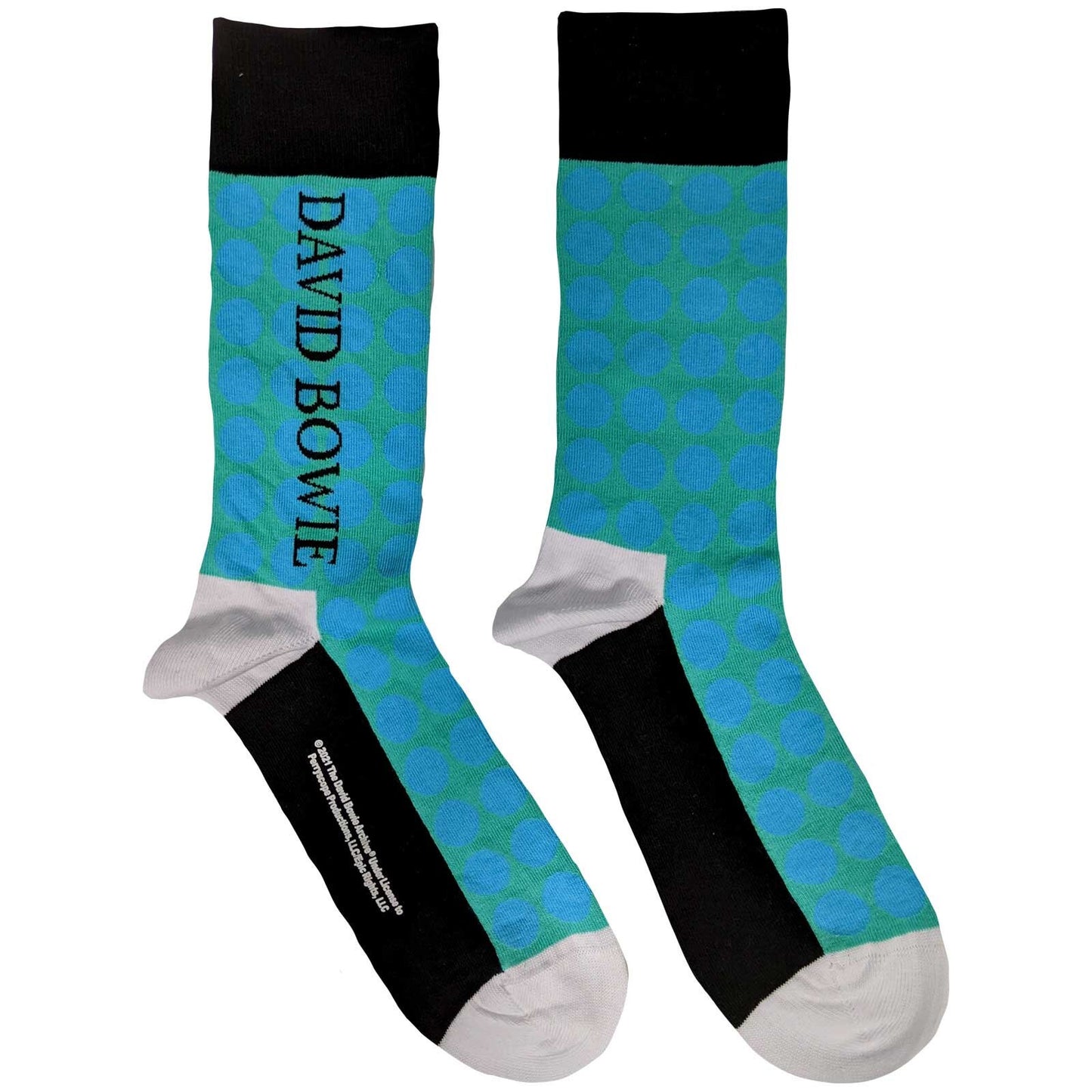 DAVID BOWIE Socks - David Bowie Circles Pattern Unisex Ankle Socks - Men's Adult 8-12 - Officially Licensed Craft Costume Supply