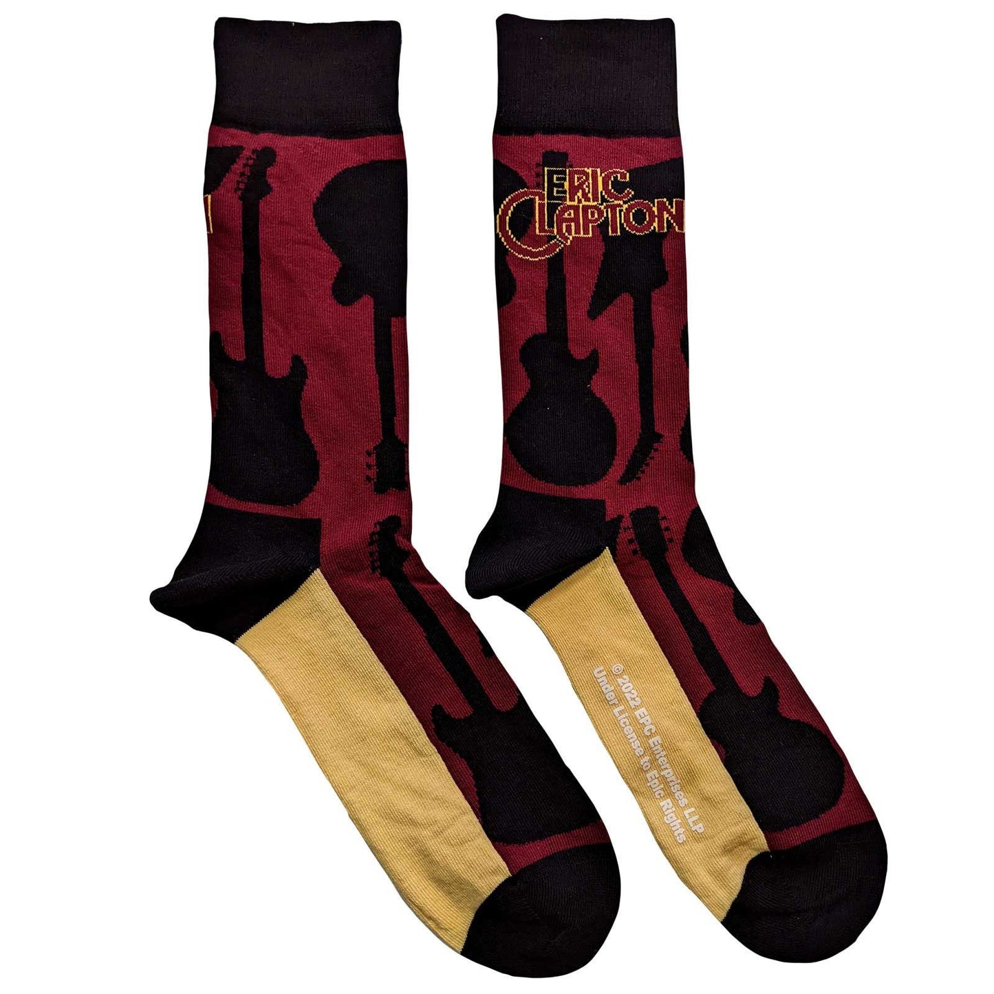 ERIC CLAPTON Socks - Eric Clapton Red Guitars Unisex Ankle Socks - Men's Adult 8-12 - Officially Licensed Craft Costume Supply