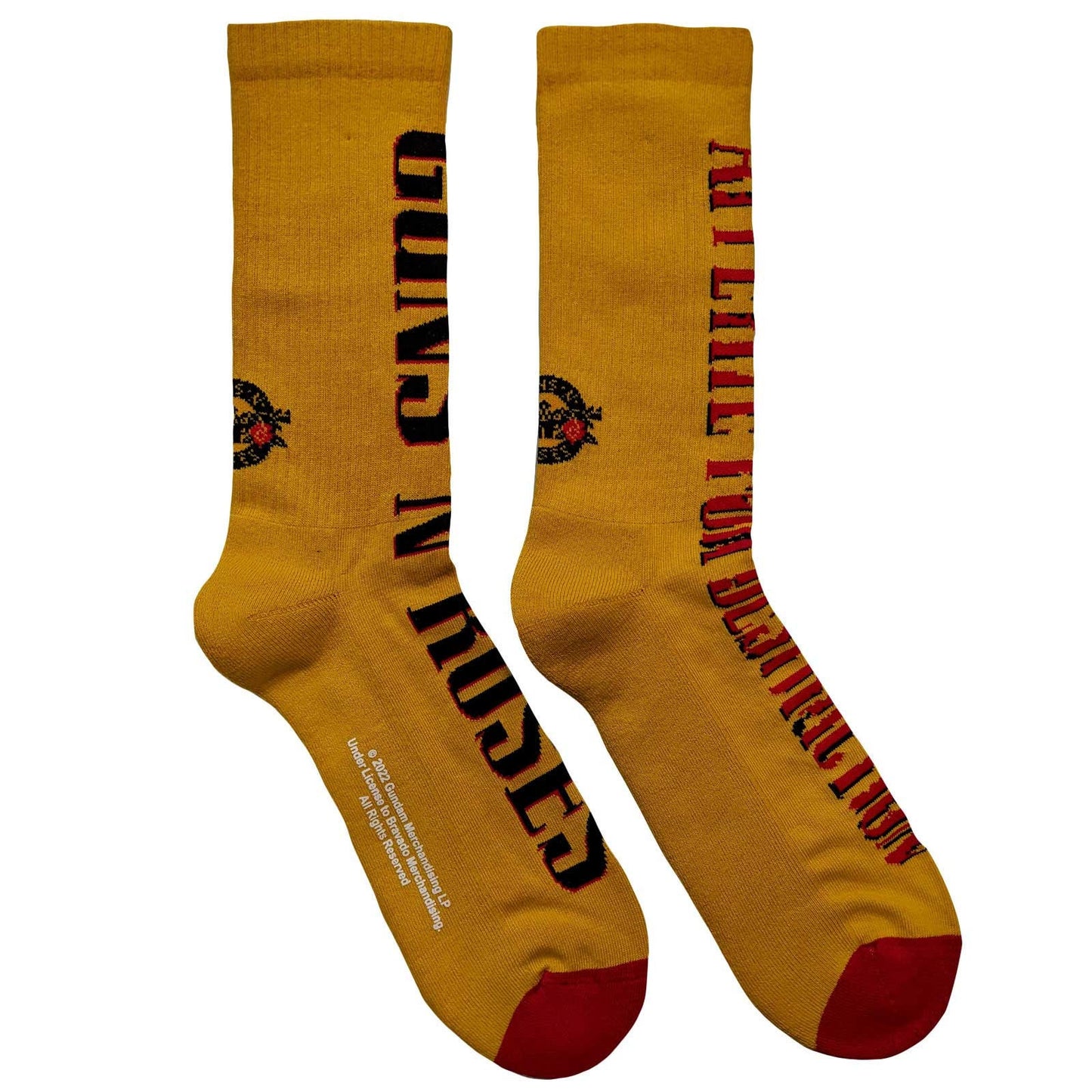 GUNS N' ROSES Socks - Yellow Appetite For Destruction Unisex Ankle Socks - Men's Adult 8-12 - Officially Licensed Craft Costume Supply