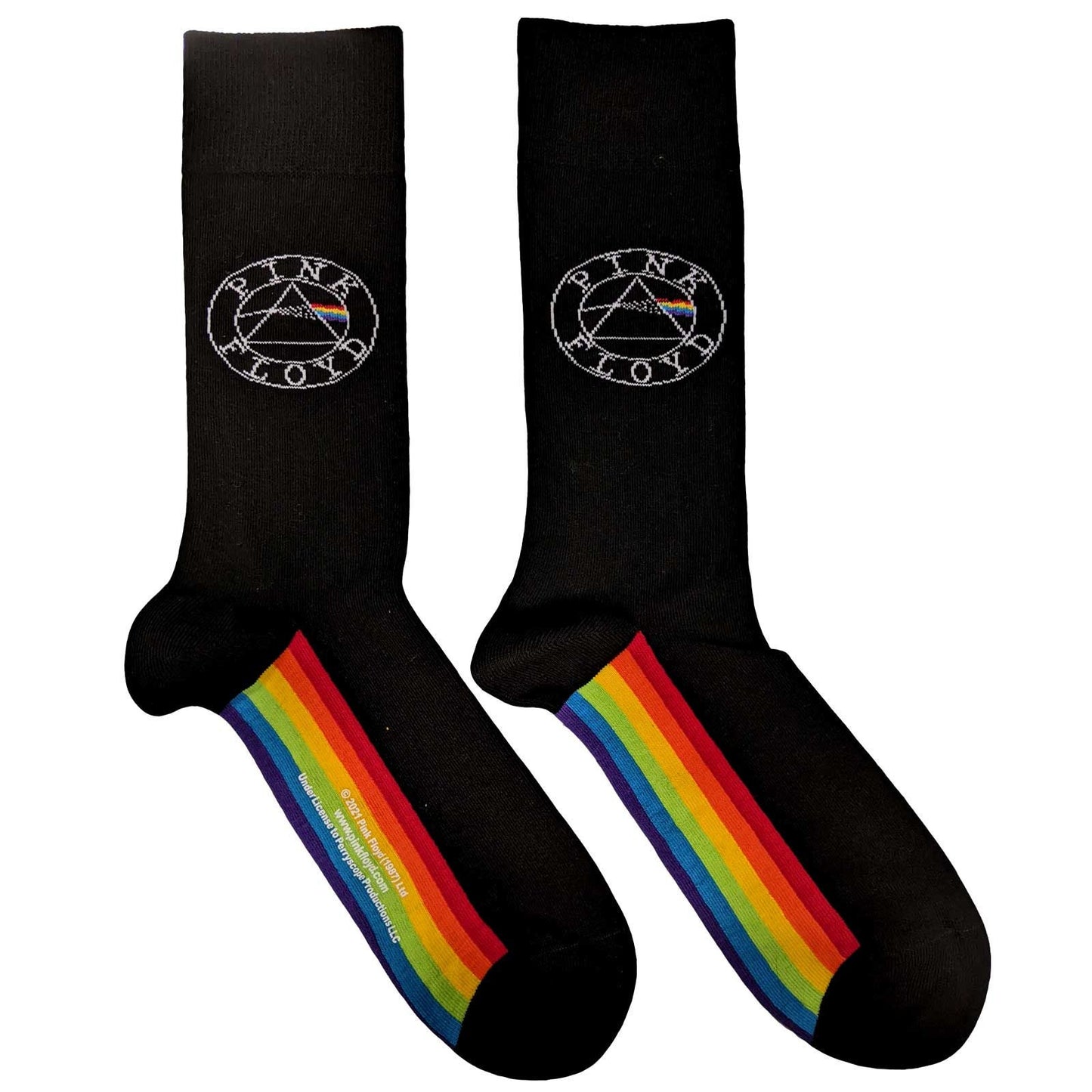 PINK FLOYD Socks - Pink Floyd Spectrum Sole Unisex Ankle Socks - Men's Adult 8-12 - Officially Licensed Craft Costume Supply