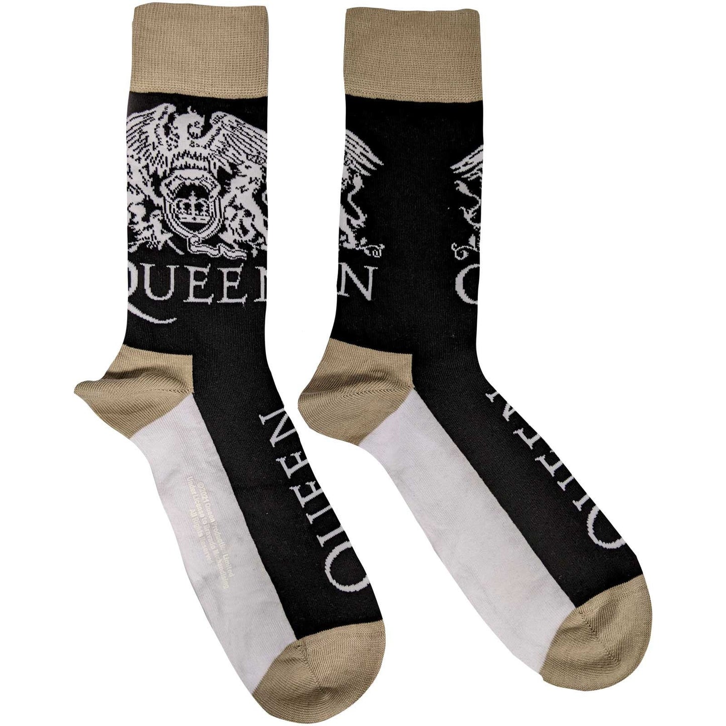 QUEEN Socks - Queen Crest Logo Unisex Ankle Socks - Men's Adult 8-12 - Officially Licensed Craft Costume Supply