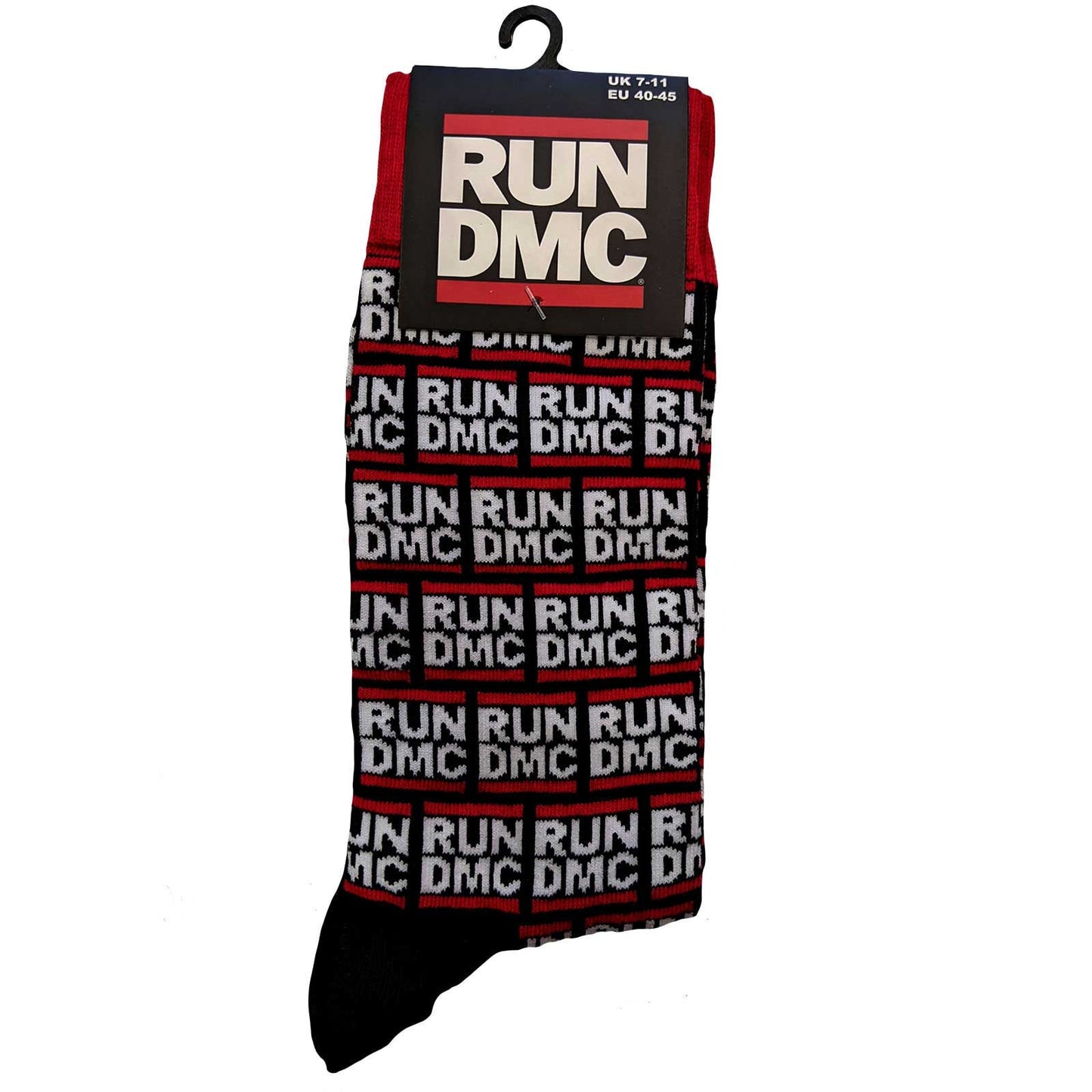 RUN DMC Socks - Run DMC Group Logo All Over Unisex Ankle Socks - Men's Adult 8-12 - Officially Licensed Craft Costume Supply