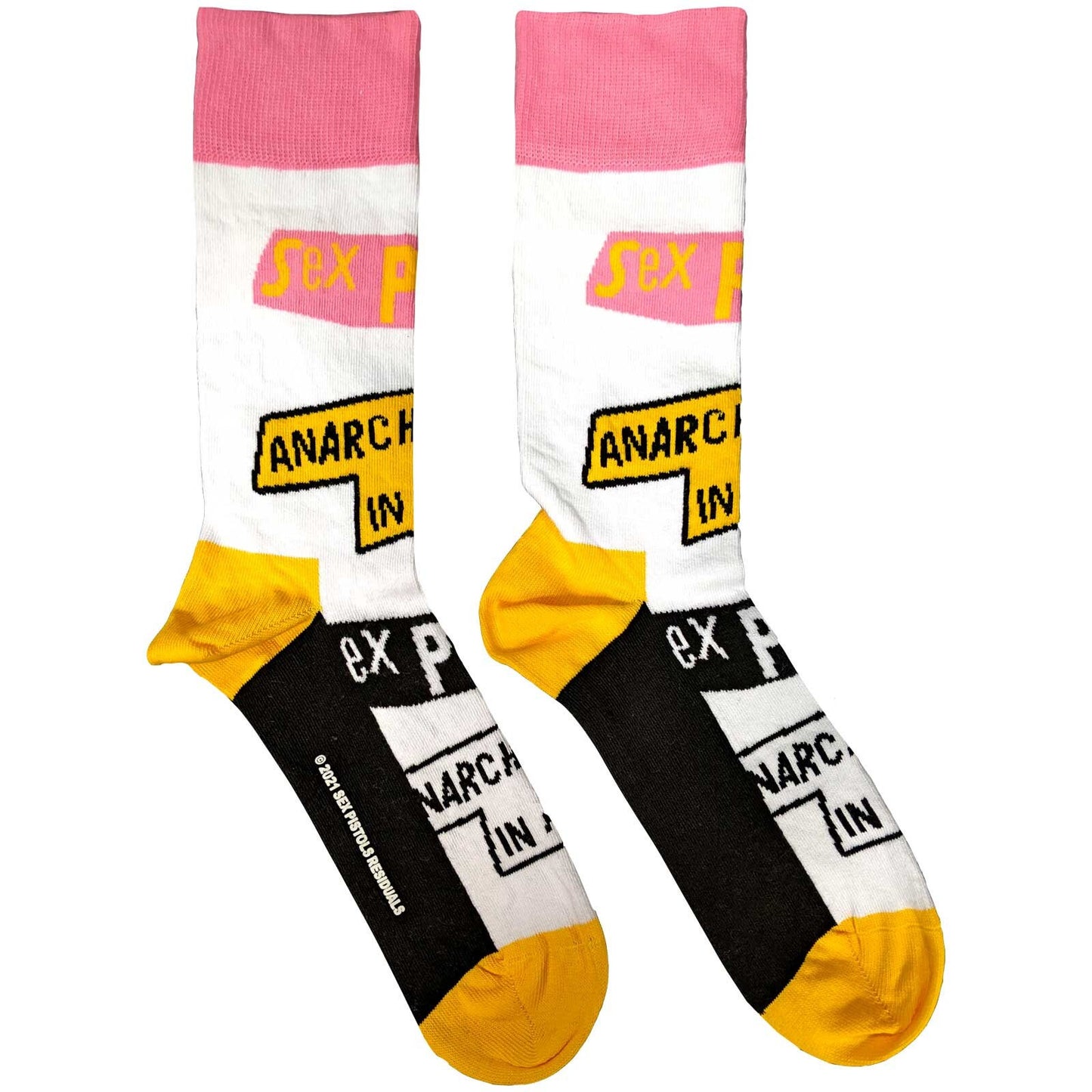 SEX PISTOLS Socks - The Sex Pistols Anarchy In The UK Unisex Ankle Socks - Men's Adult 8-12 - Officially Licensed Craft Costume Supply