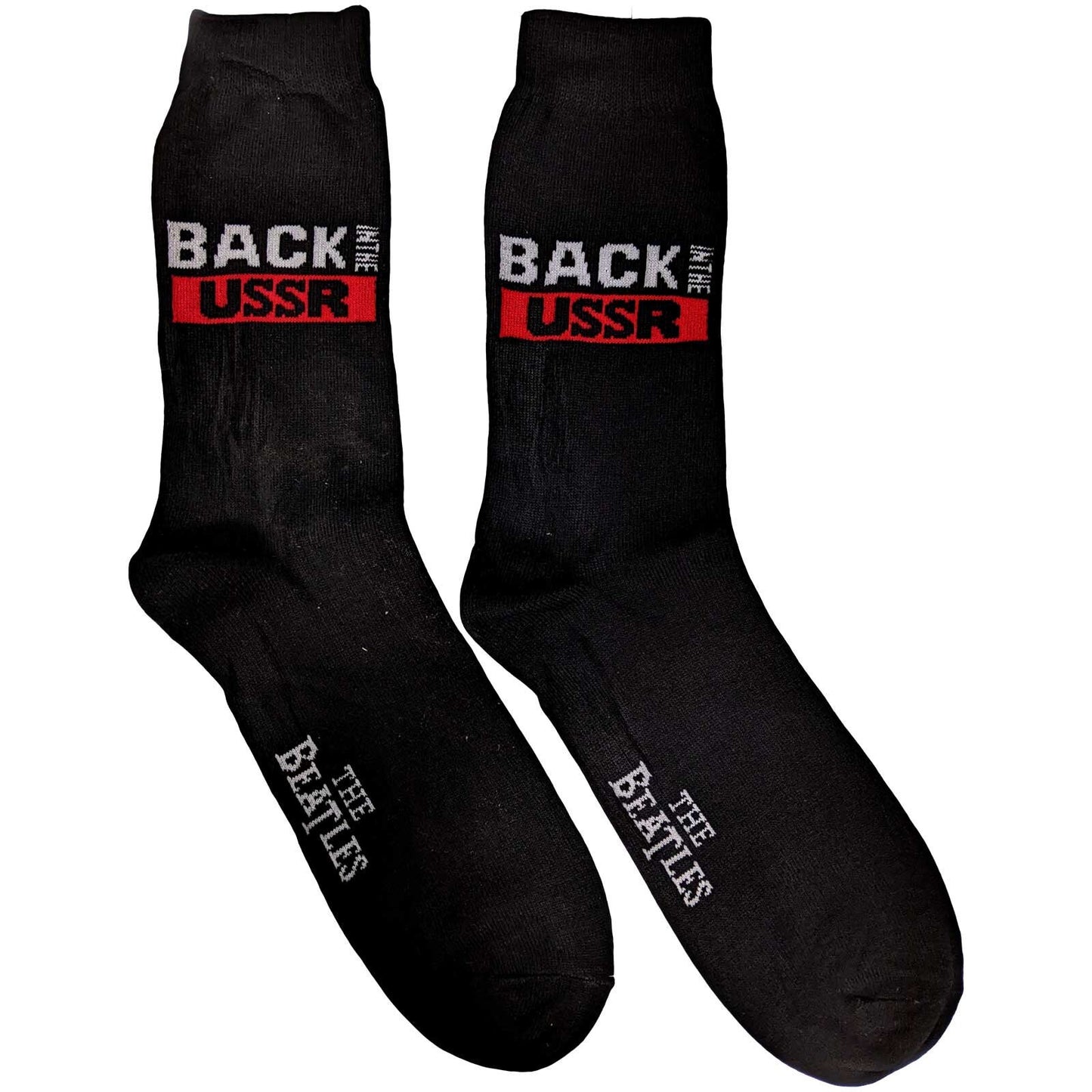 THE BEATLES Socks - The Beatles Back In The USSR Logo Unisex Ankle Socks - Men's Adult 8-12 - Officially Licensed Craft Costume Supply