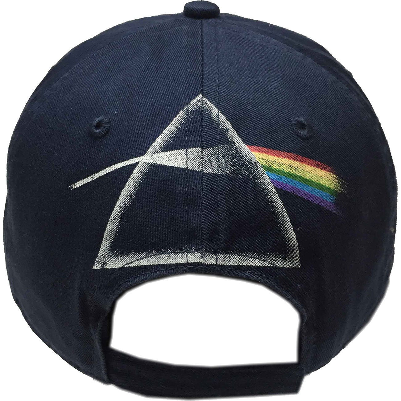 PINK FLOYD Unisex Cap Hat - Dark Side of the Moon Pink Floyd Distressed (Navy) Adjustable Baseball Cap with DSOM Logo - Officially Licensed!