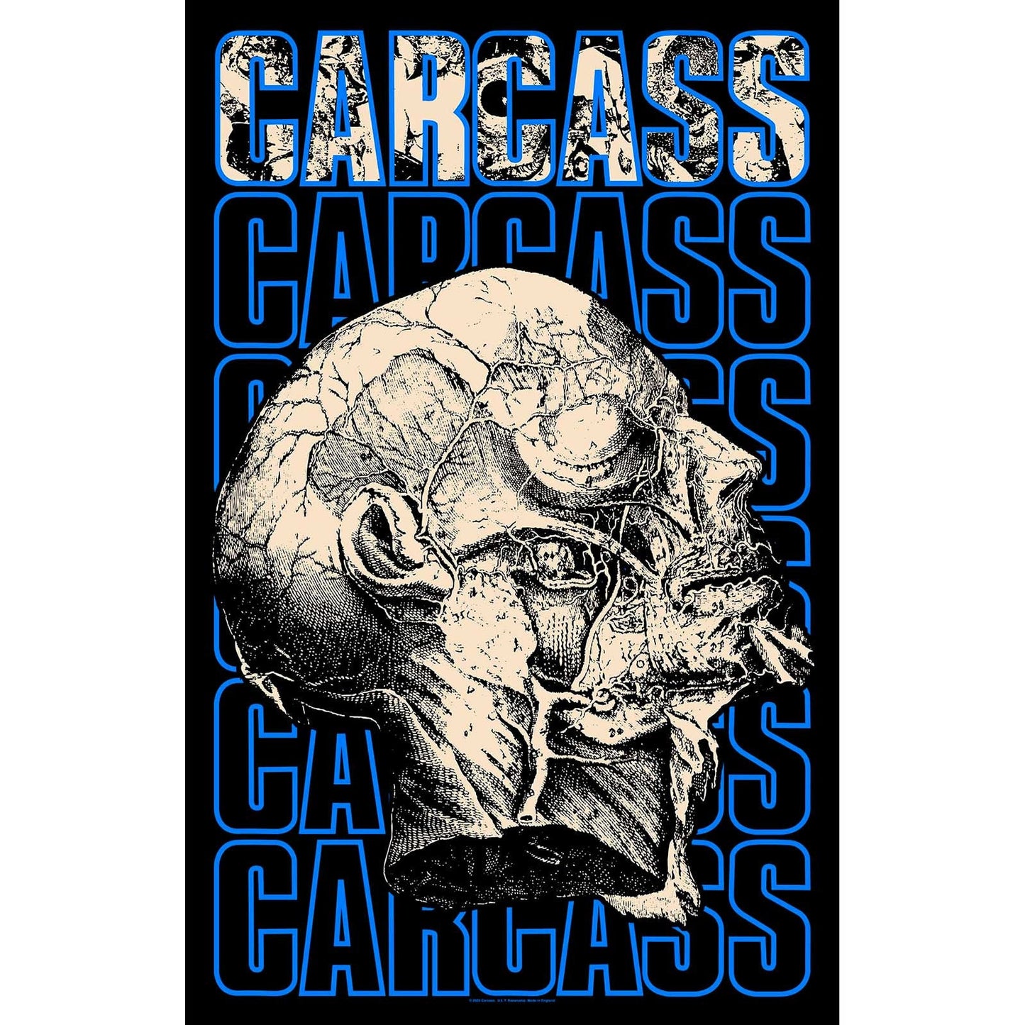 CARCASS Textile Poster Flag - Approx 41x28 Inch - Carcass Necro Head Textile Fabric Poster - Officially Licensed