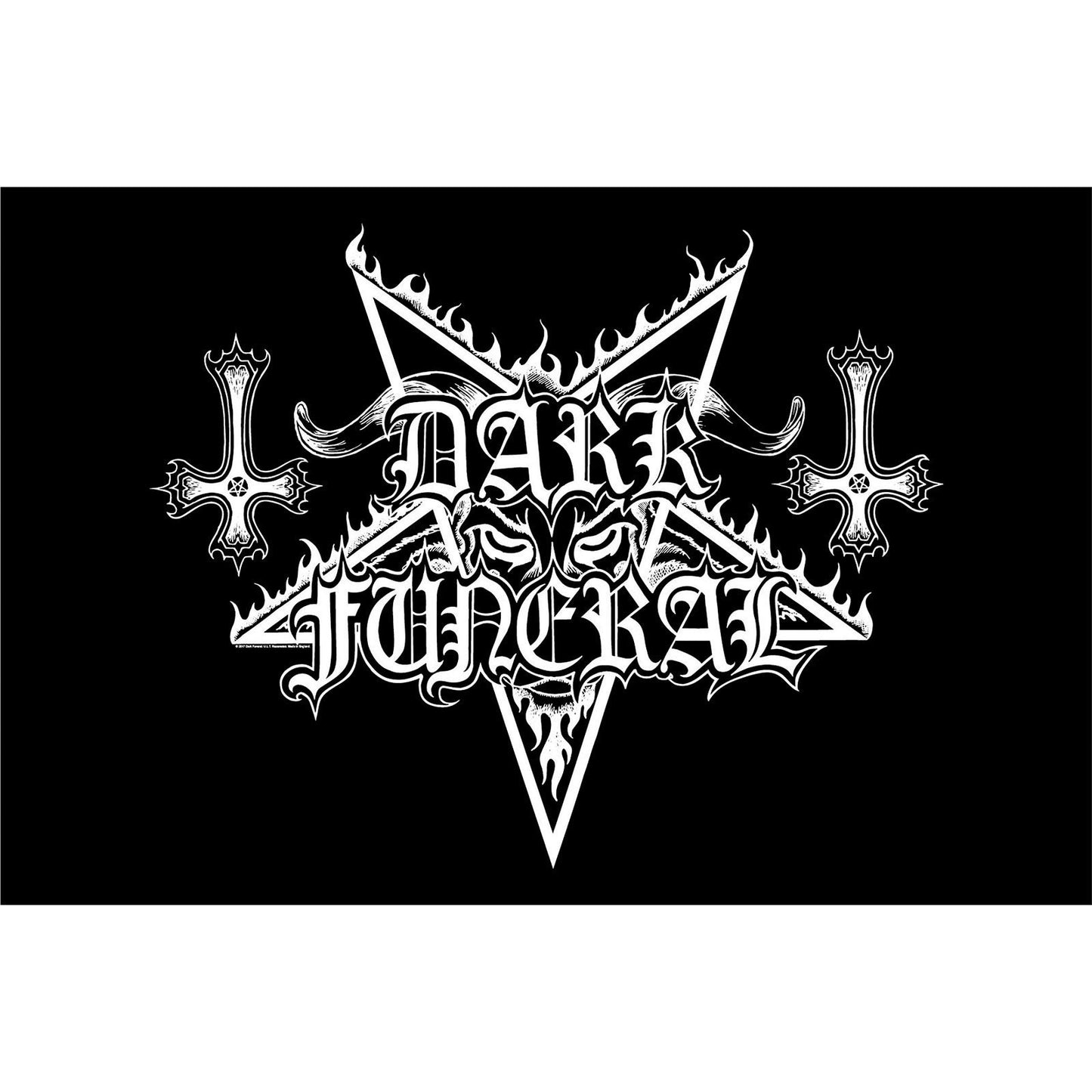 DARK FUNERAL Textile Poster Flag - Approx 41x28 Inch - Dark Funeral Logo Textile Fabric Poster - Officially Licensed