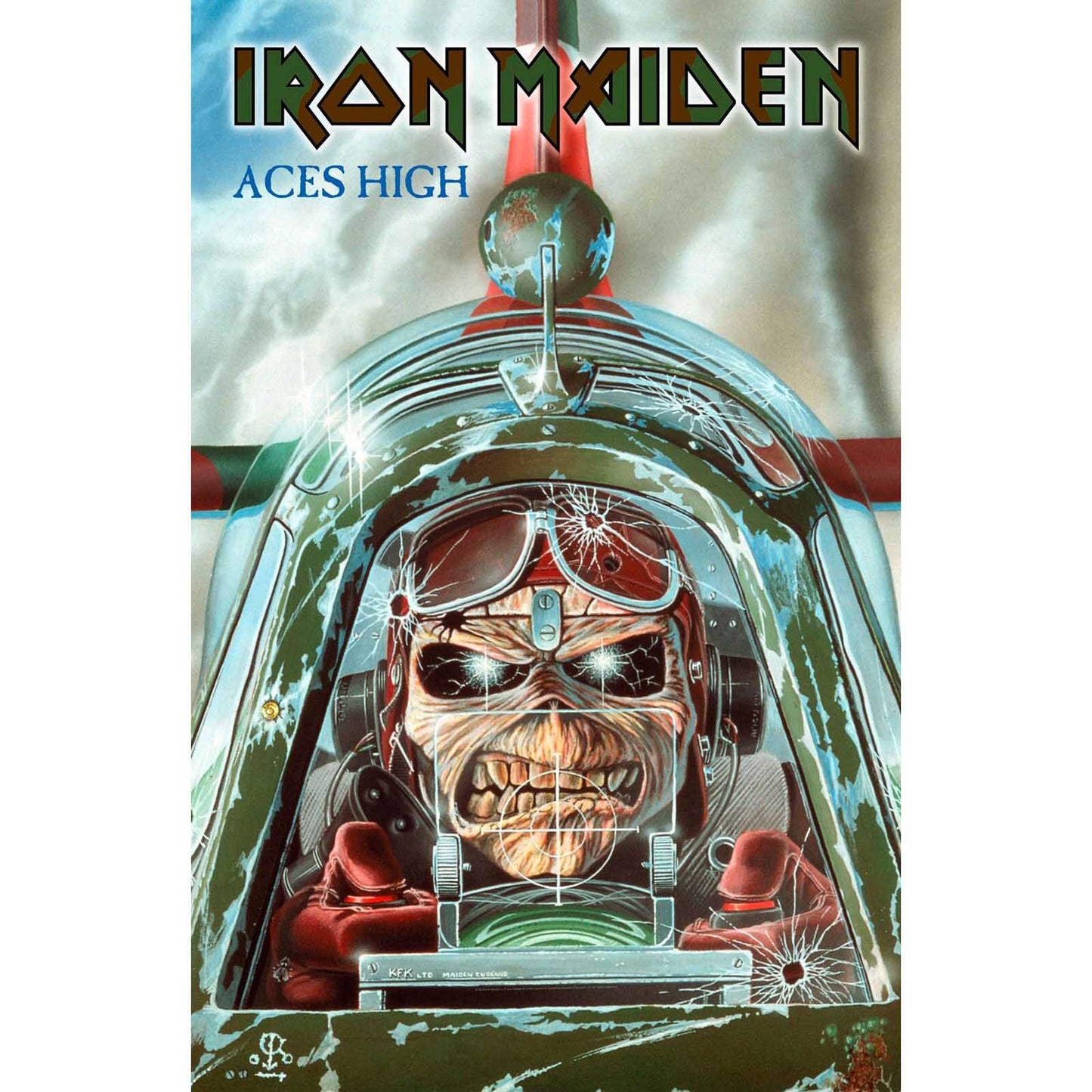 IRON MAIDEN Textile Poster Flag - Approx 41x28 Inch - Iron Maiden Aces High Textile Fabric Poster - Officially Licensed