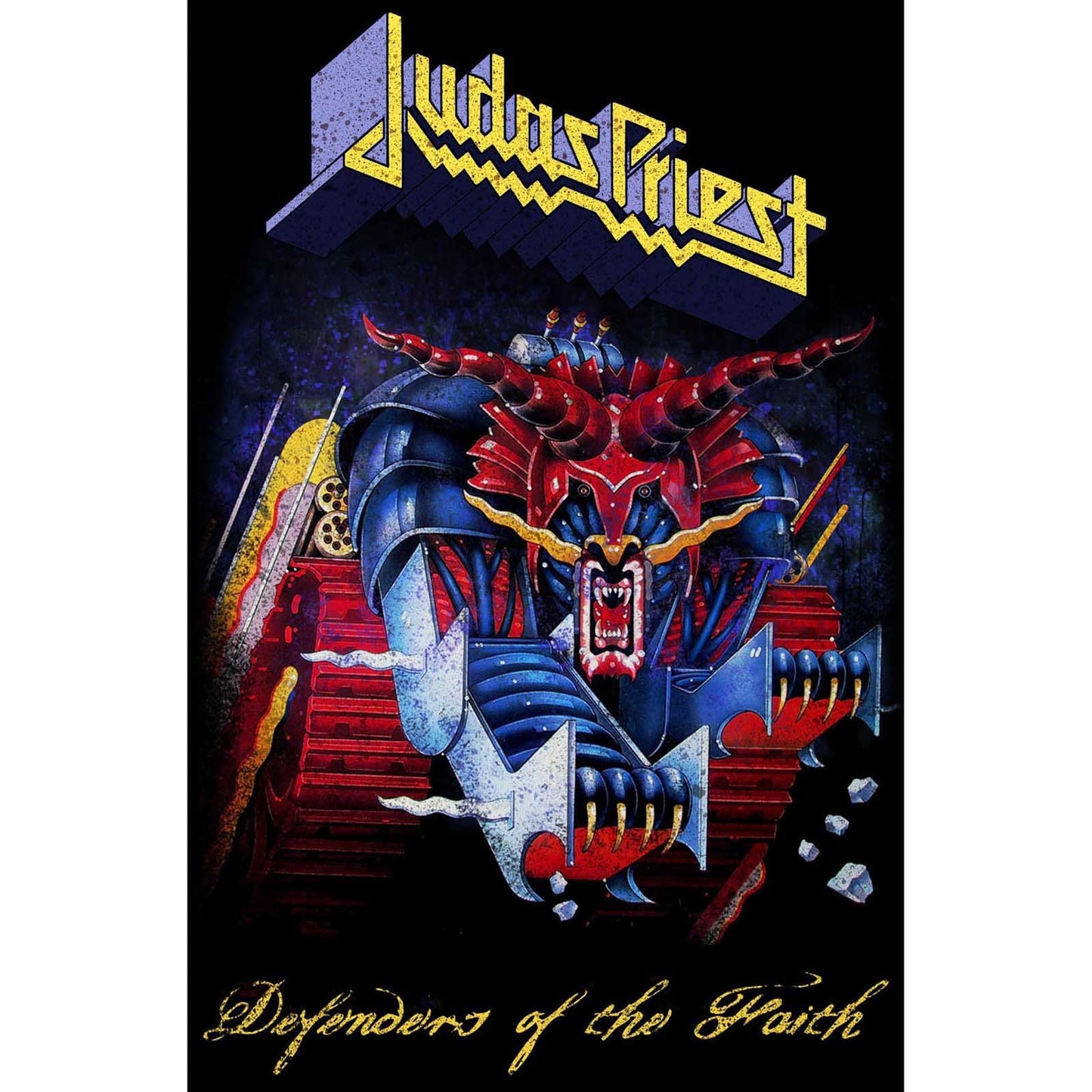 JUDAS PRIEST Textile Poster Flag - Approx 41x28 Inch - Judas Priest Defenders Of The Faith Textile Fabric Poster - Officially Licensed