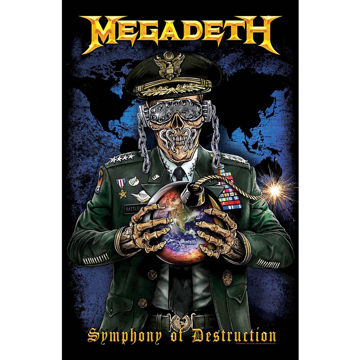 MEGADETH Textile Poster Flag - Approx 41x28 Inch - Megadeth Symphony of Destruction Textile Fabric Poster - Officially Licensed